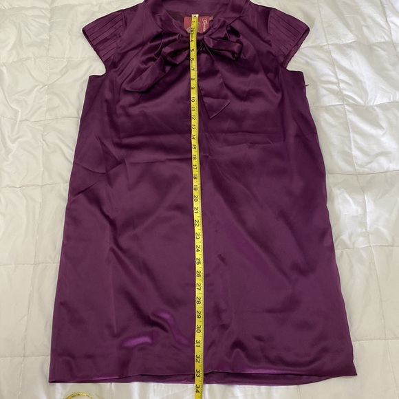Couture by Twelve Shift Dress M/L Purple Satin Shine Fairy Coquette Retro FLAW - Picture 7 of 13
